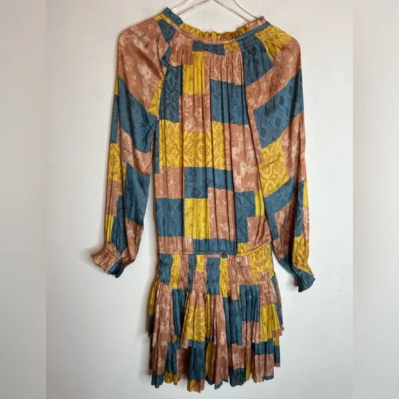 Current Air Los Angeles Pleated Long Sleeve Mini Dress S - Picture 2 of 5